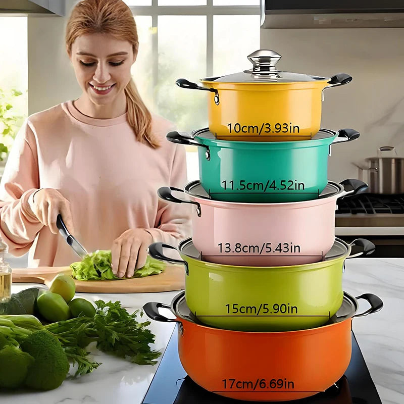 Feature 10 Piece Stainless Steel Cookware Set Nonstick