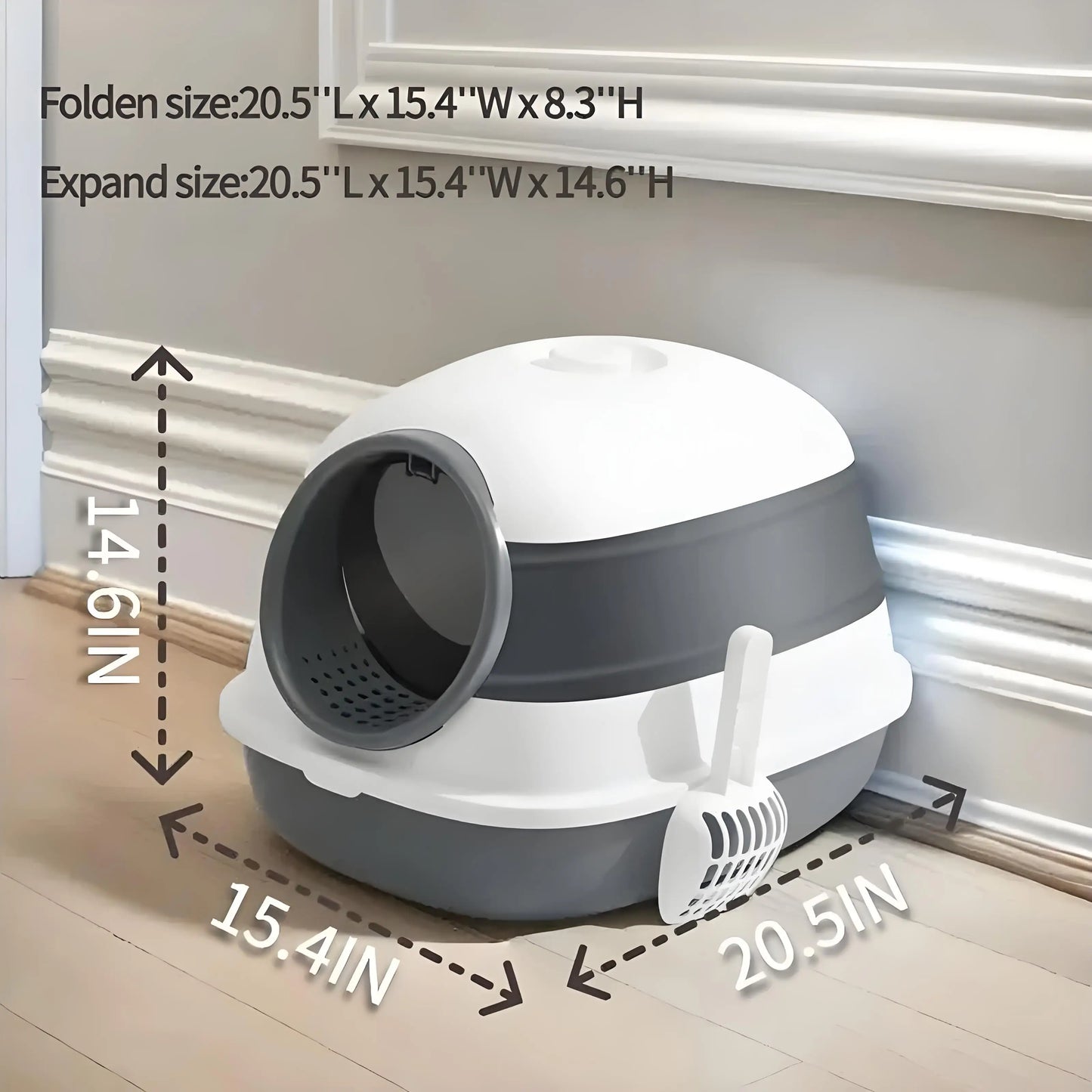 Enclosed Cat Litter Box With Anti Splash Removable Flip Lid