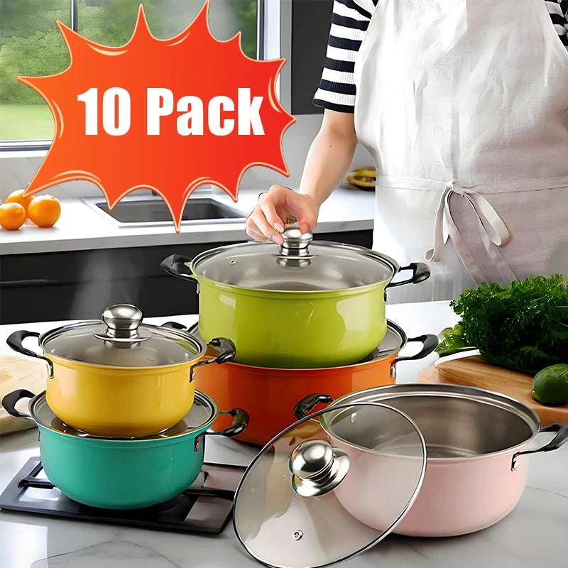 Feature 10 Piece Stainless Steel Cookware Set Nonstick