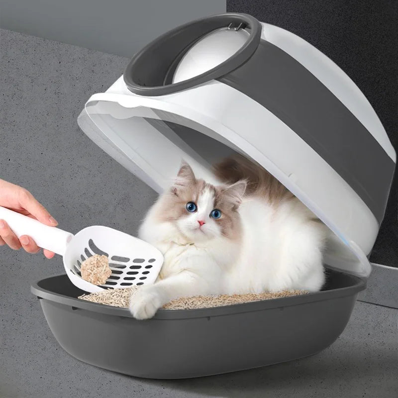 Enclosed Cat Litter Box With Anti Splash Removable Flip Lid