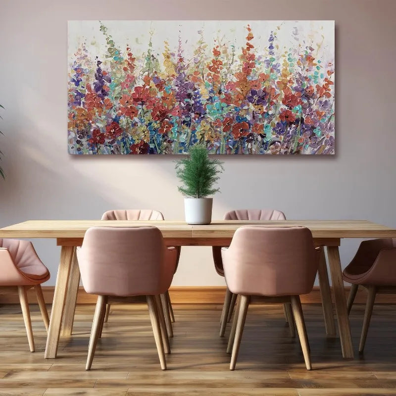 Hign-concerned Flower Textured Wall Art Bedroom Living Room
