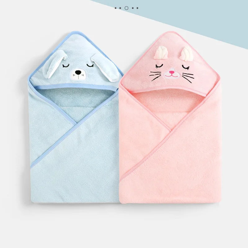 Cartoon Animal Hooded Baby Bath Towels Soft Newborn Toddler