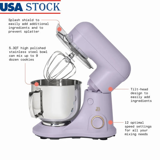 XMSJ Tilt Head Stand Mixer 300W 12 Speed Attachments