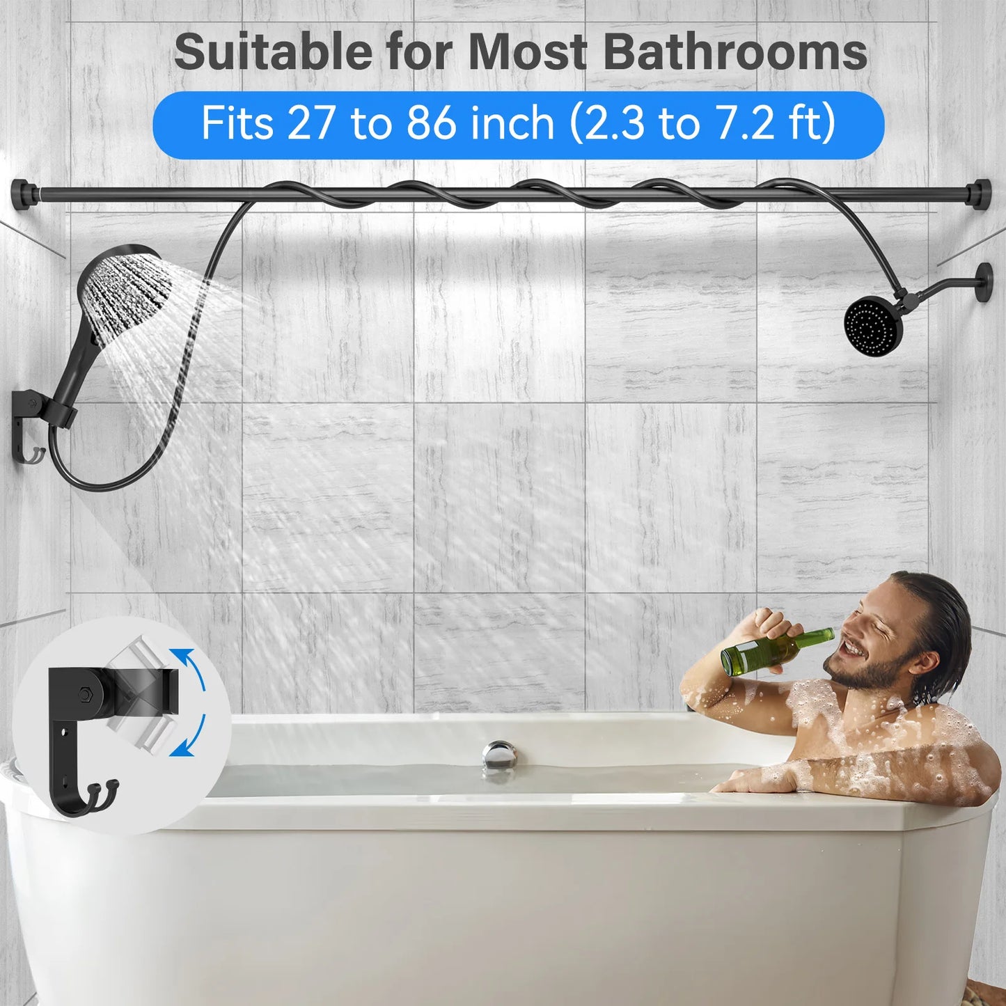 Hign-concerned Tandem Shower Head For Couples Dual System