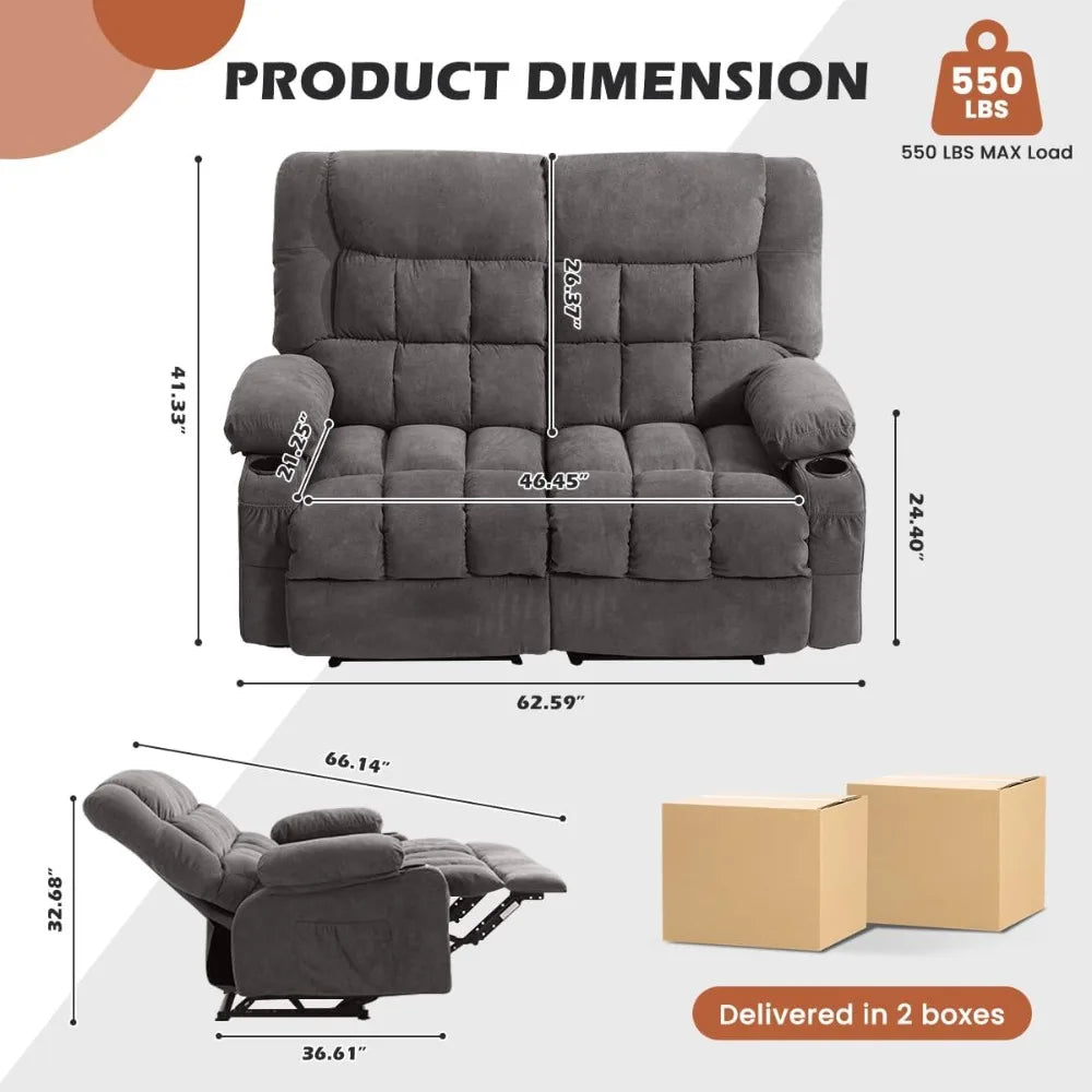 Complete Home and Apparel Recliner Loveseat Cup Holders