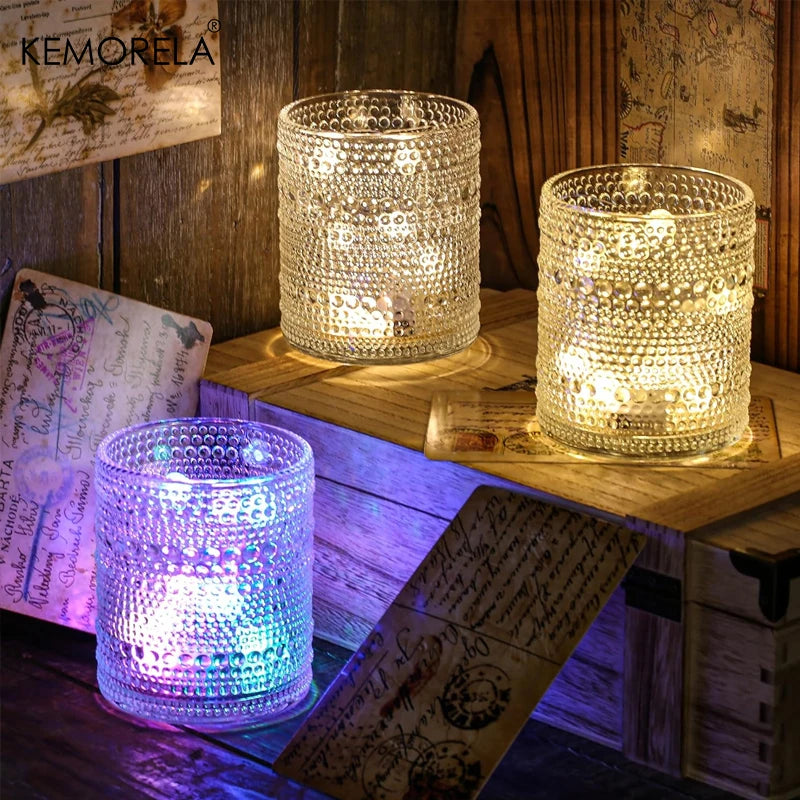 Kemorela Glassware Set of 6 Embossed Vintage Glasses