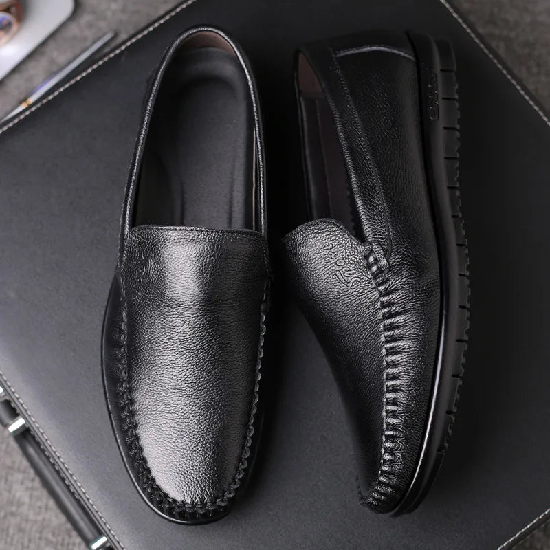 BPOXE Mens Designer Leather Driving Shoes All Season