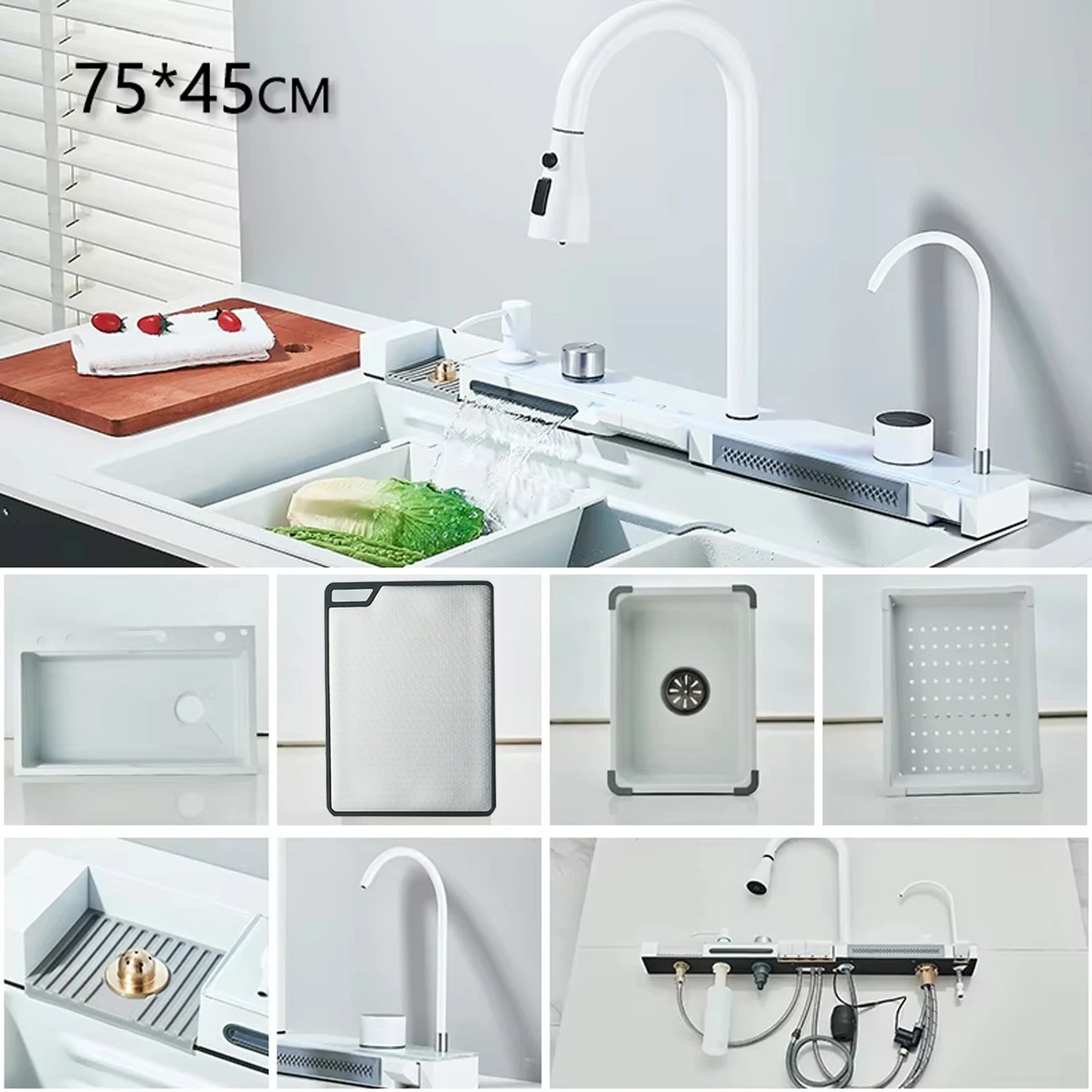 Wanmivezlo Digital Rain Faucet Stainless Kitchen Sink