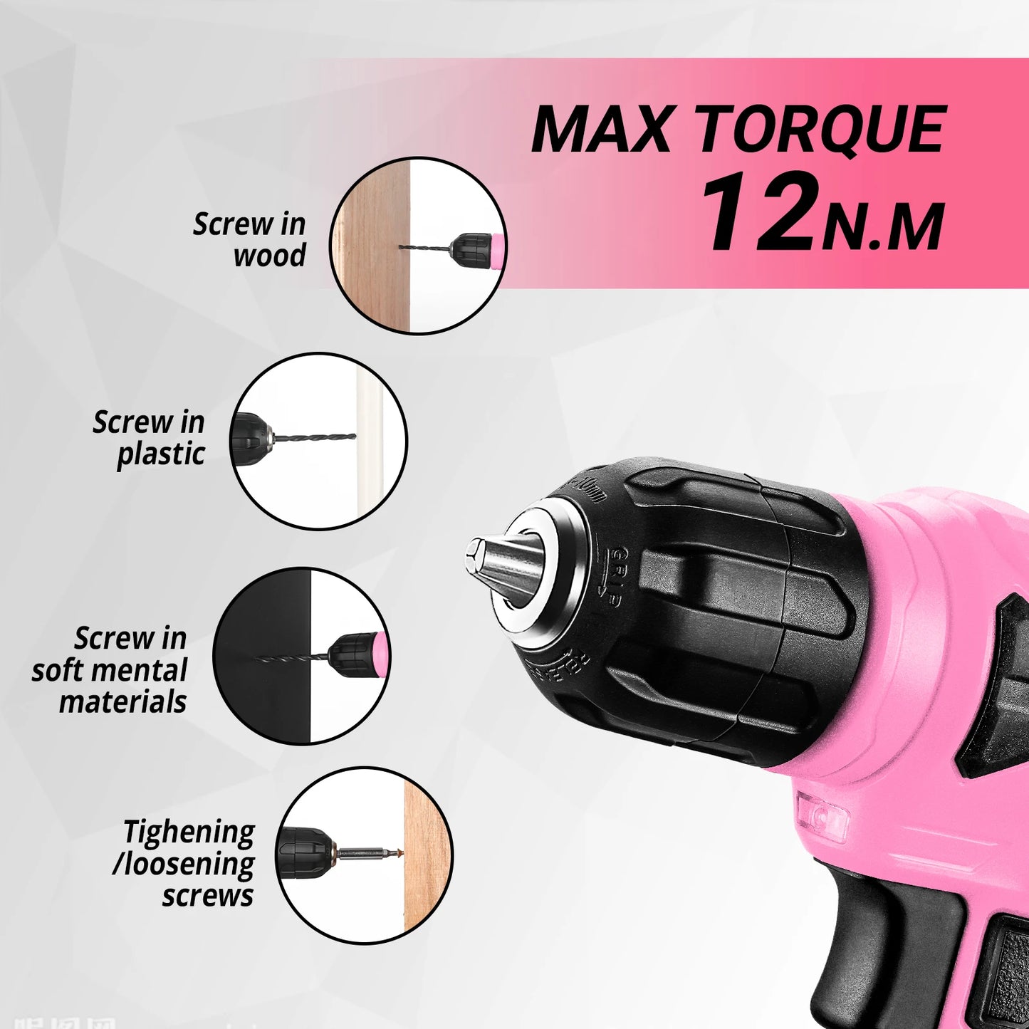 DEKO 126Pcs Power Tool Combo Kit With 8V Cordless Drill