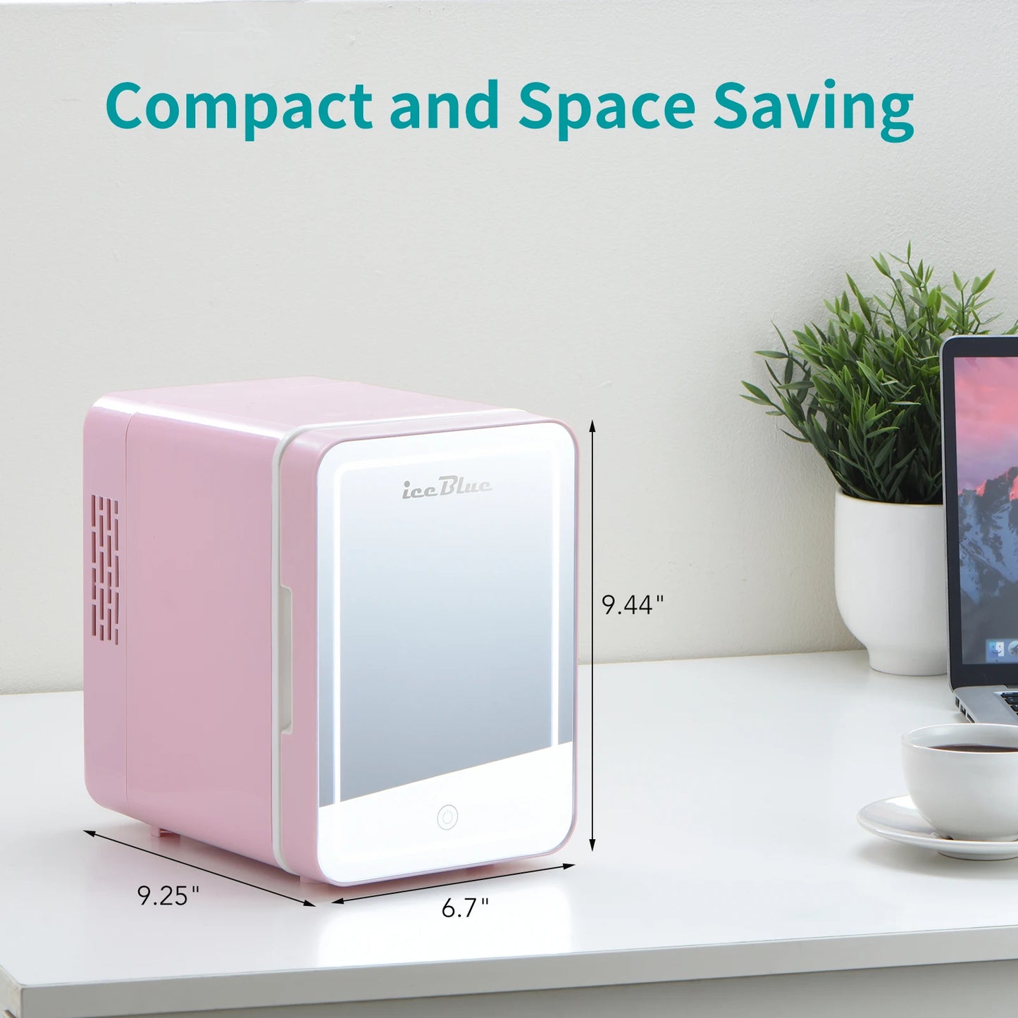 IceBlue Mirror Mini Fridge Dual Use for Beauty Skincare