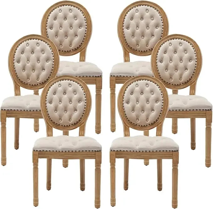 Angduo French Country Dining Chairs Fabric Upholstered