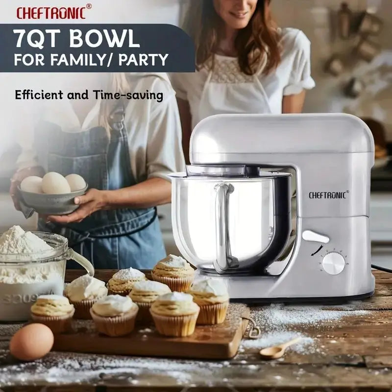 Cheftronic 6 Speed Stand Mixer Stainless Steel Mixing Bowl