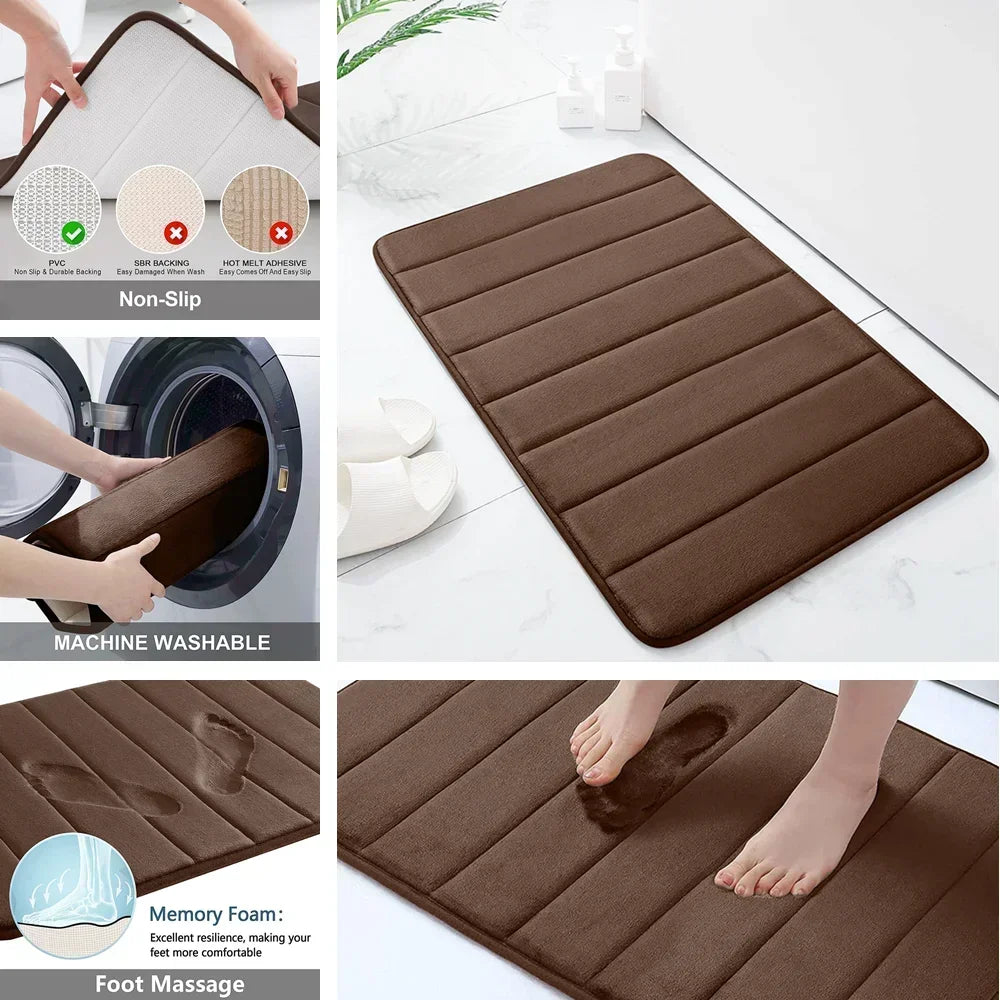 Complete Home and Apparel Memory Foam Bath Mat Non Slip