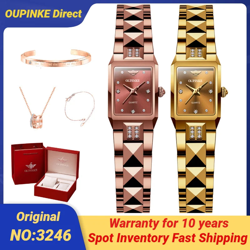 OUPINKE Japan Movement Automatic Womens Watch Tungsten