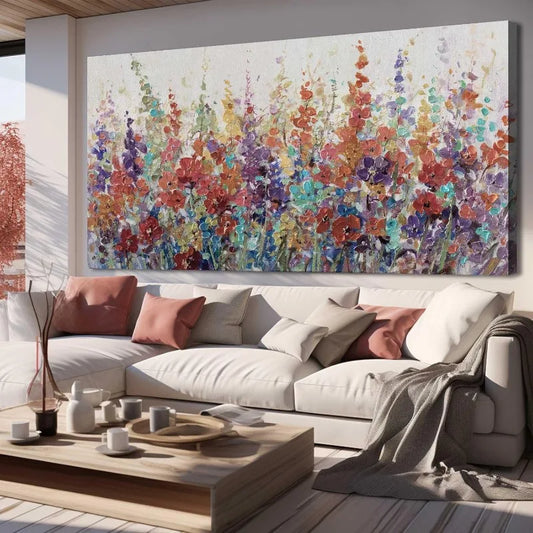 Hign-concerned Flower Textured Wall Art Bedroom Living Room
