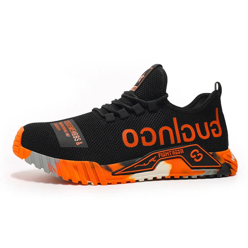 Men Safety Shoes Anti Smash Puncture Soft Sole Fabric Upper