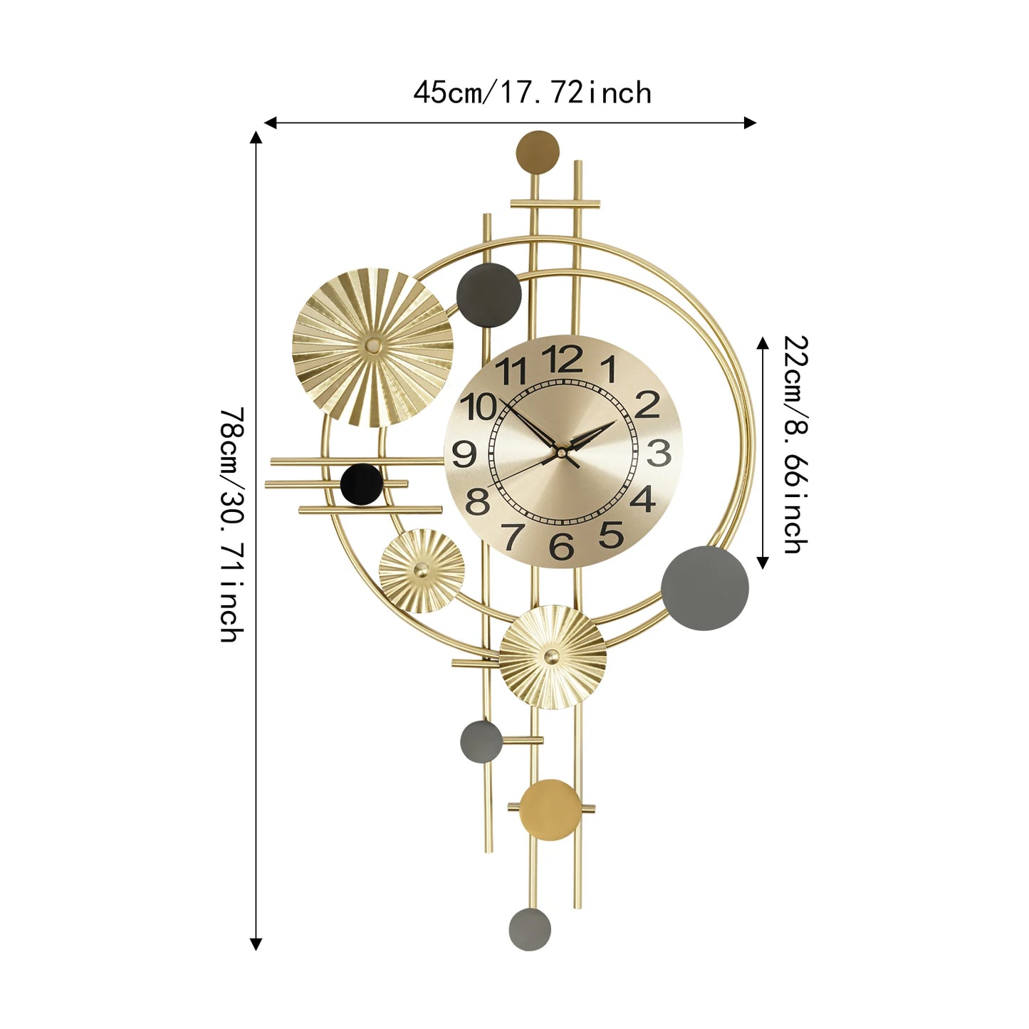 Complete Home And Apparel Modern Wall Clock Iron Decor
