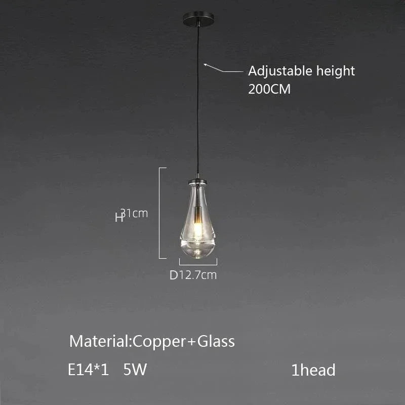 Modern E14 Crystal Vintage Water Droplet Pendant Chandelier
