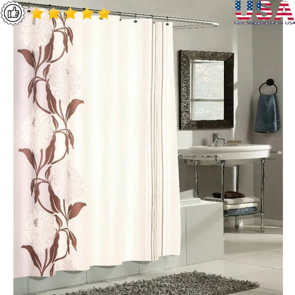 Dutrieux Durable Polyester Shower Curtain Floral Design