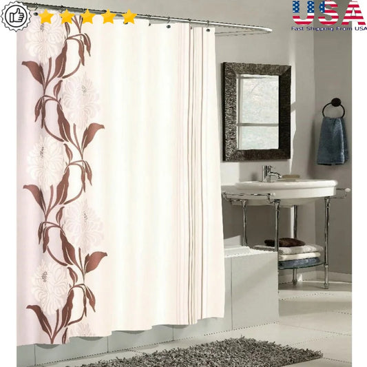 Dutrieux Durable Polyester Shower Curtain Floral Design