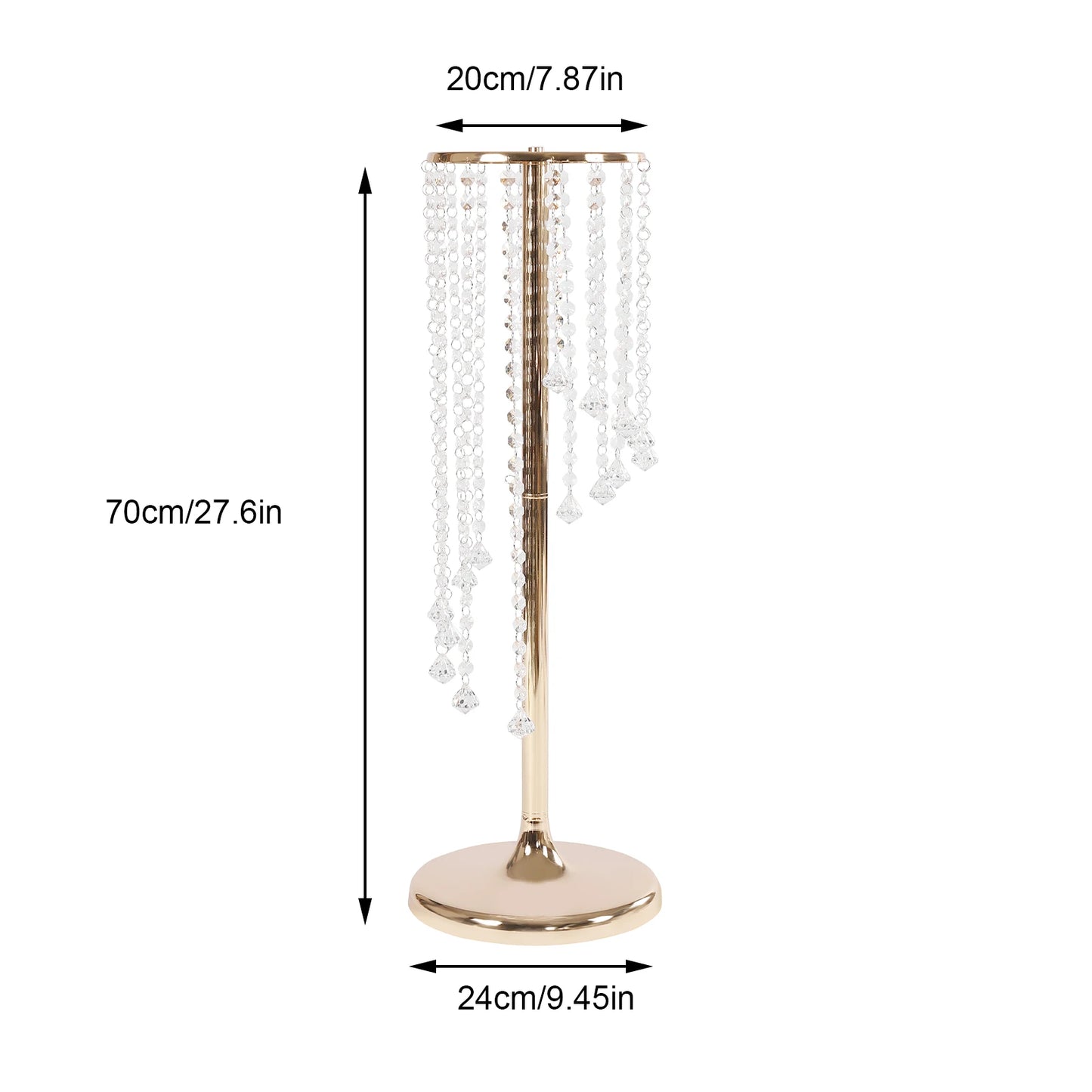[2 Pcs Wedding Centerpieces Gold Vases] 2 Pcs 28inch Tall Metal Crystal Flower Vase - Wedding Party Tables Decorations - Elegant