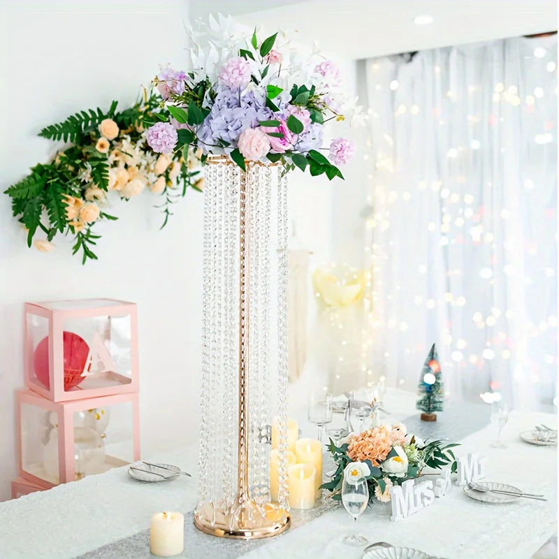 Complete Home And Apparel Crystal Metal Centerpiece Vase