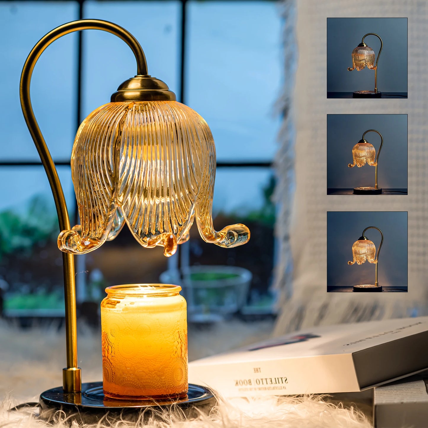Tulip Flower Warm Candle Table Lamp Fragrance Atmosphere