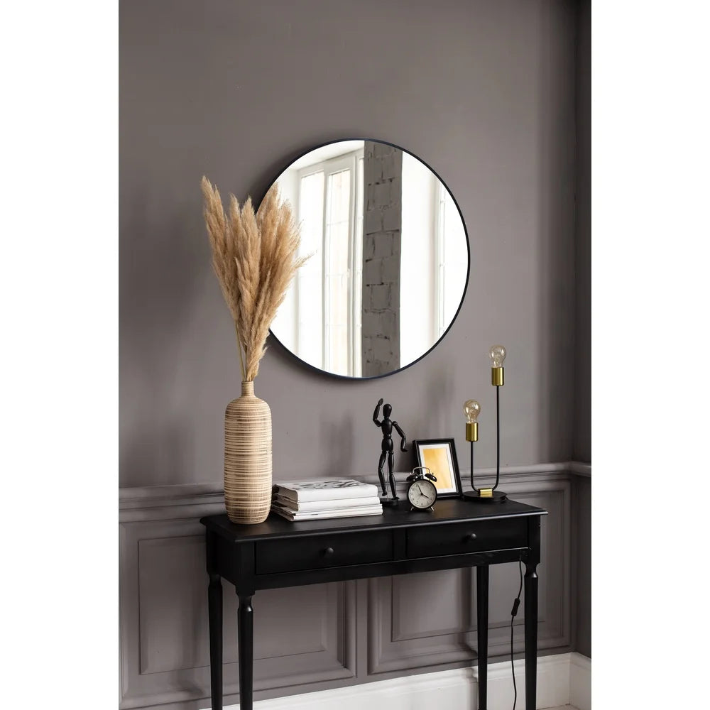 XMSJ Round Wall Mirror Modern Foyer Bathroom Decor Accent