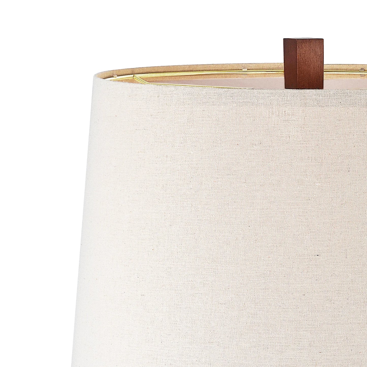 Stanbow Walnut Wood Table Lamp With Linen Shade Mid Century