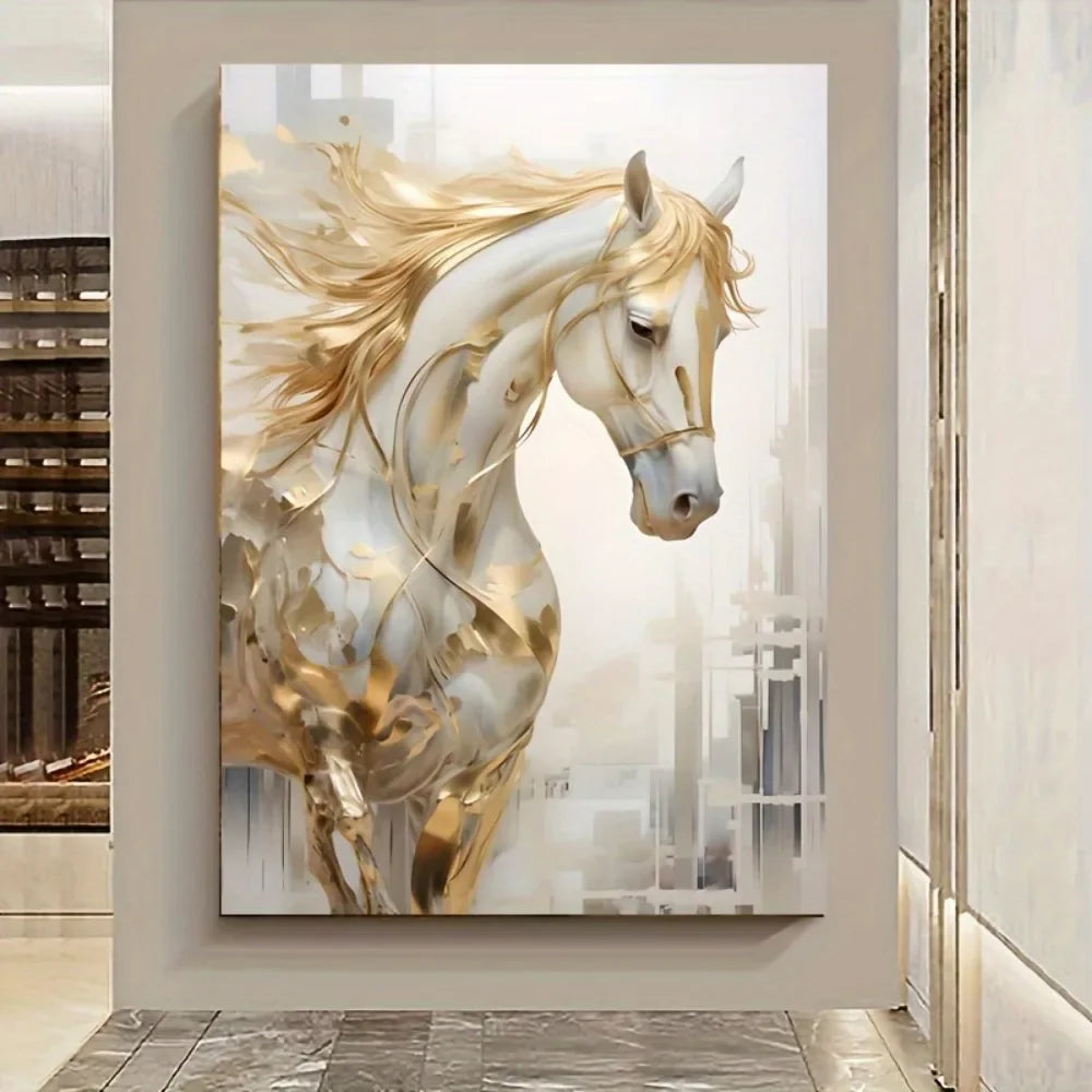 Frameless Modern Retro Horse Wall Art Painting Decor