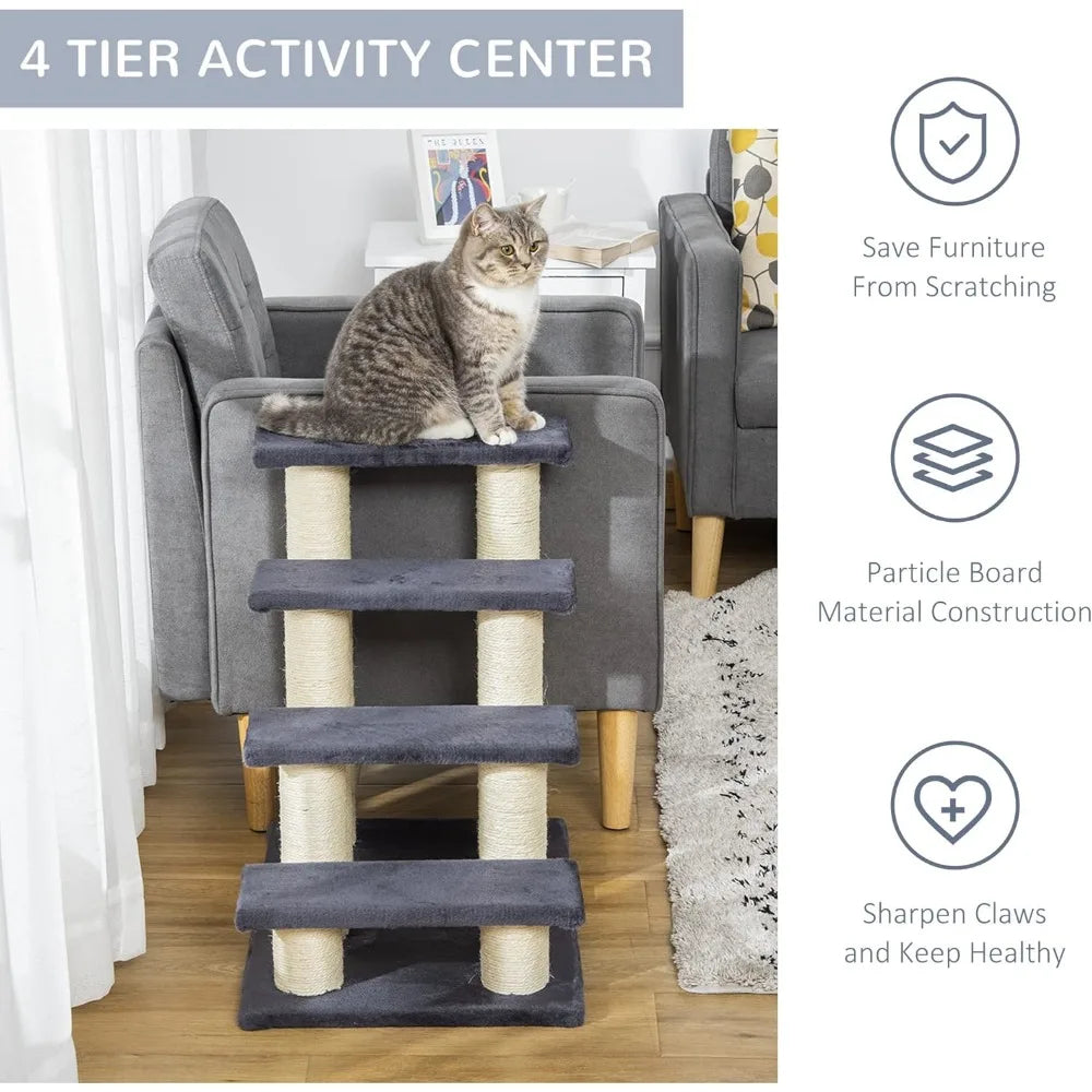 XUYUAN Cat Stair Tree With Sisal Scratching Post Climbing