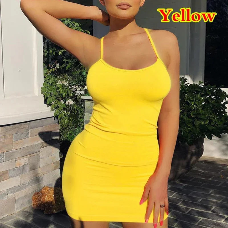 Liva Girl Spaghetti Strap Mini Dress Bodycon Sundress