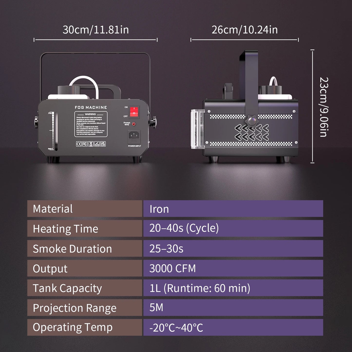 Datewink 1200W RGB 9LEDs Stage Lighting Fog Machine