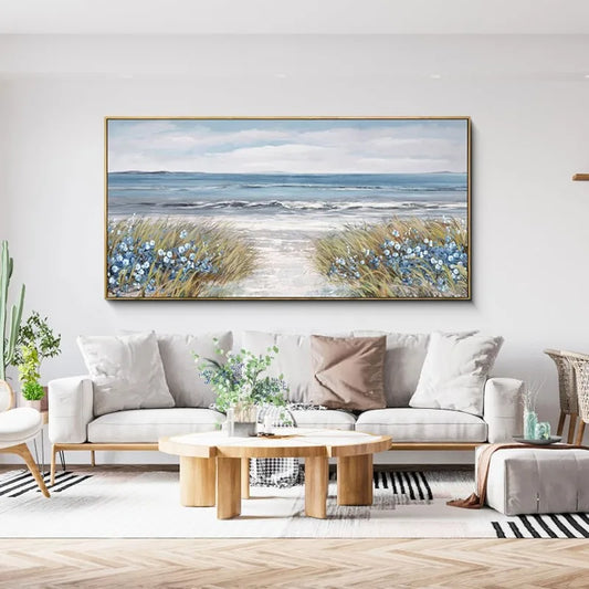 Hign-Concerned Large Framed Wall Art Farmhouse Boho Coastal