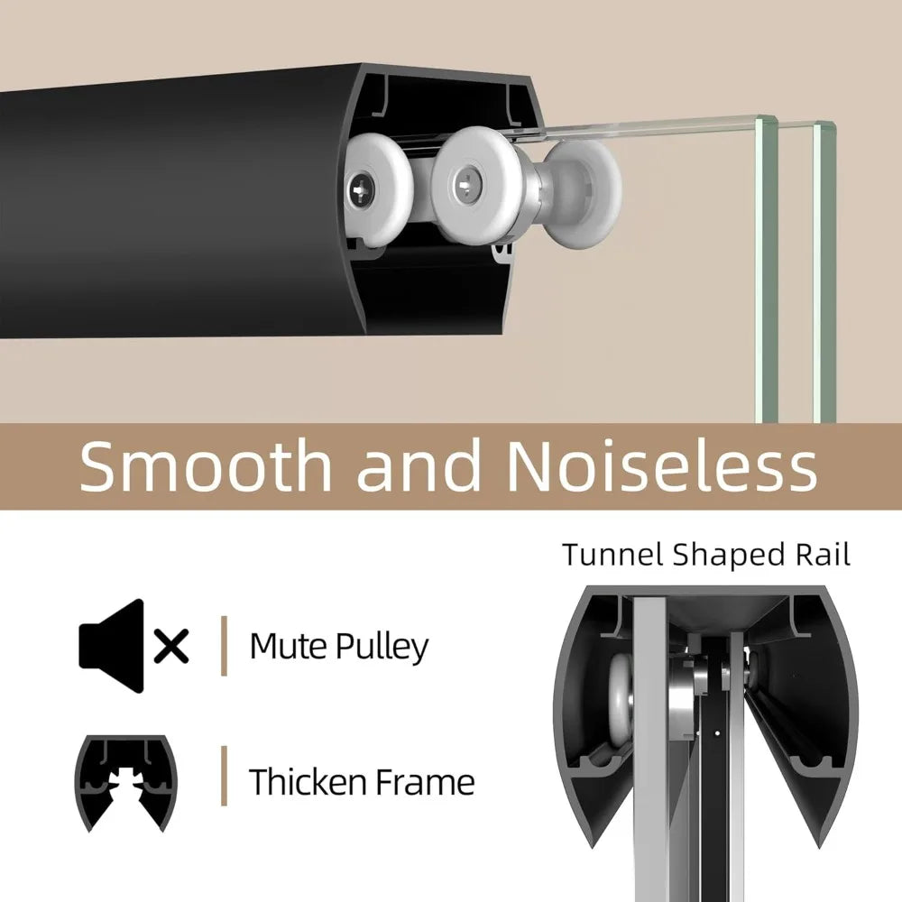 XMSJ Semi Frameless Tub Shower Door Bypass Bath Glass
