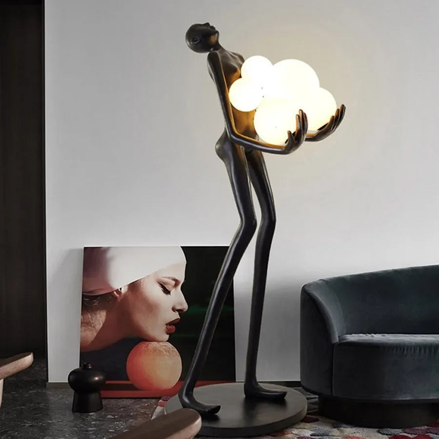Nordic Humanoid Floor Lamp Sculpture For Living Room Decor