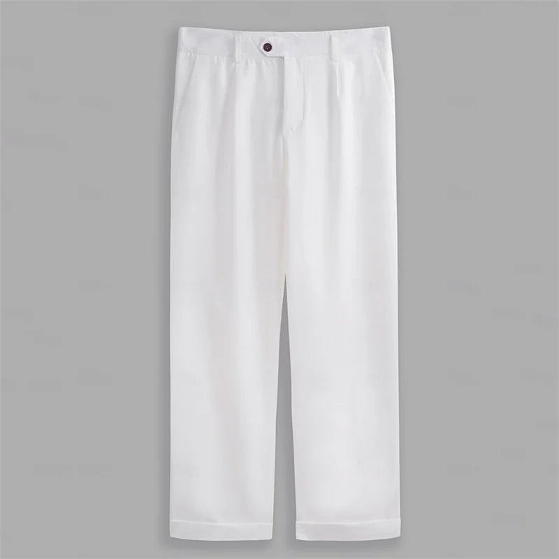Hirigin Mens Fit Dress Pants Flat Front Trousers Casual