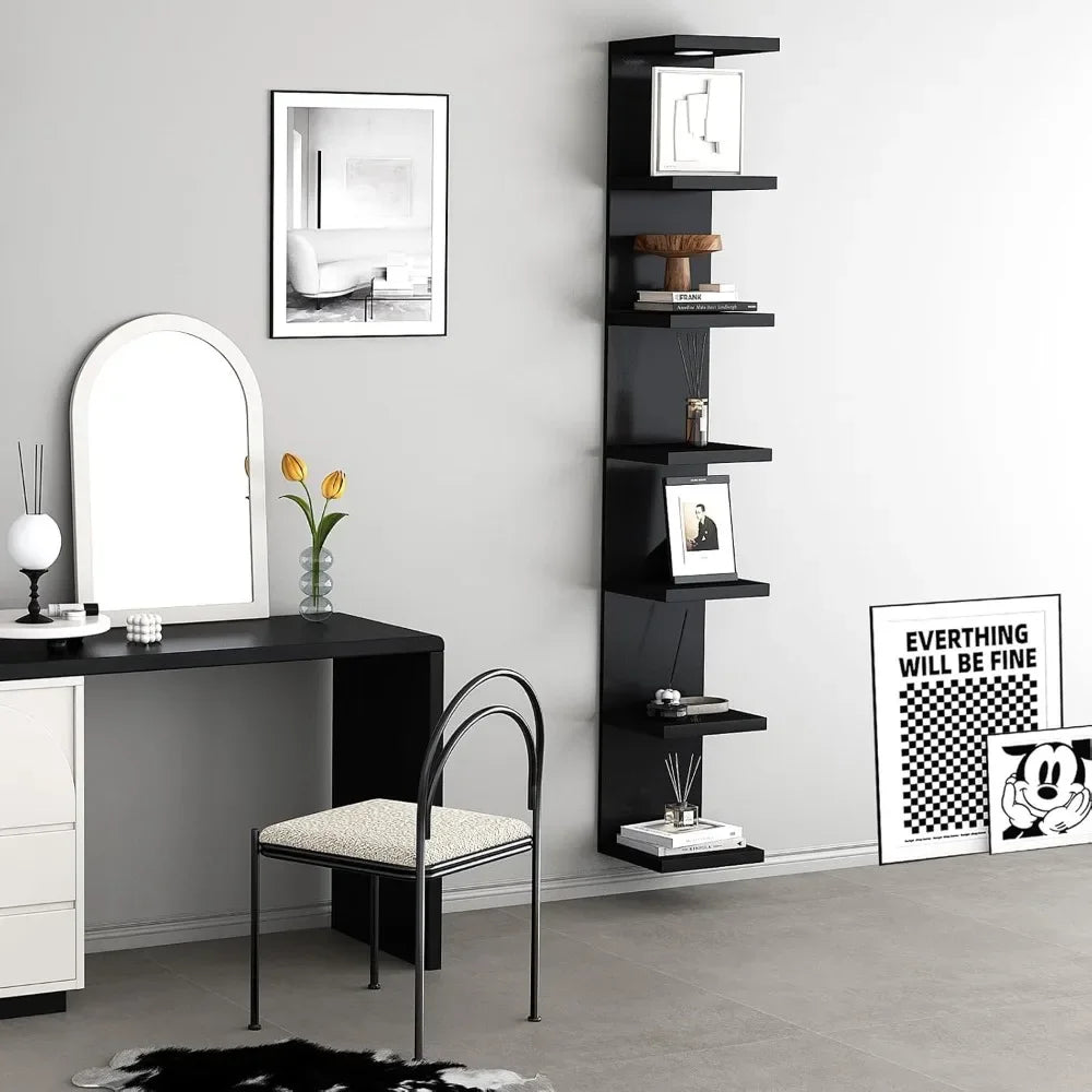 7 Tier Wall Shelf Unit Display Floating Shelf With LED