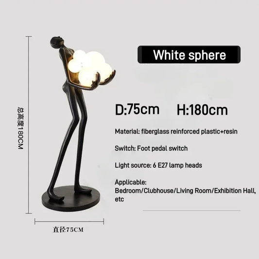Nordic Humanoid Floor Lamp Sculpture Design Exhibition Hall