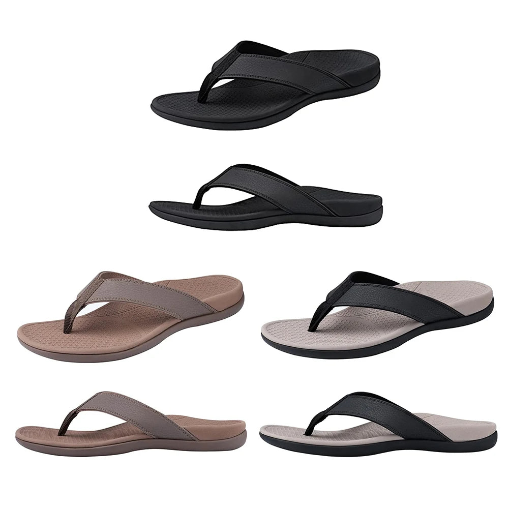 Men Orthotic Arch Support Flip Flops Non Slip Beach Slippers