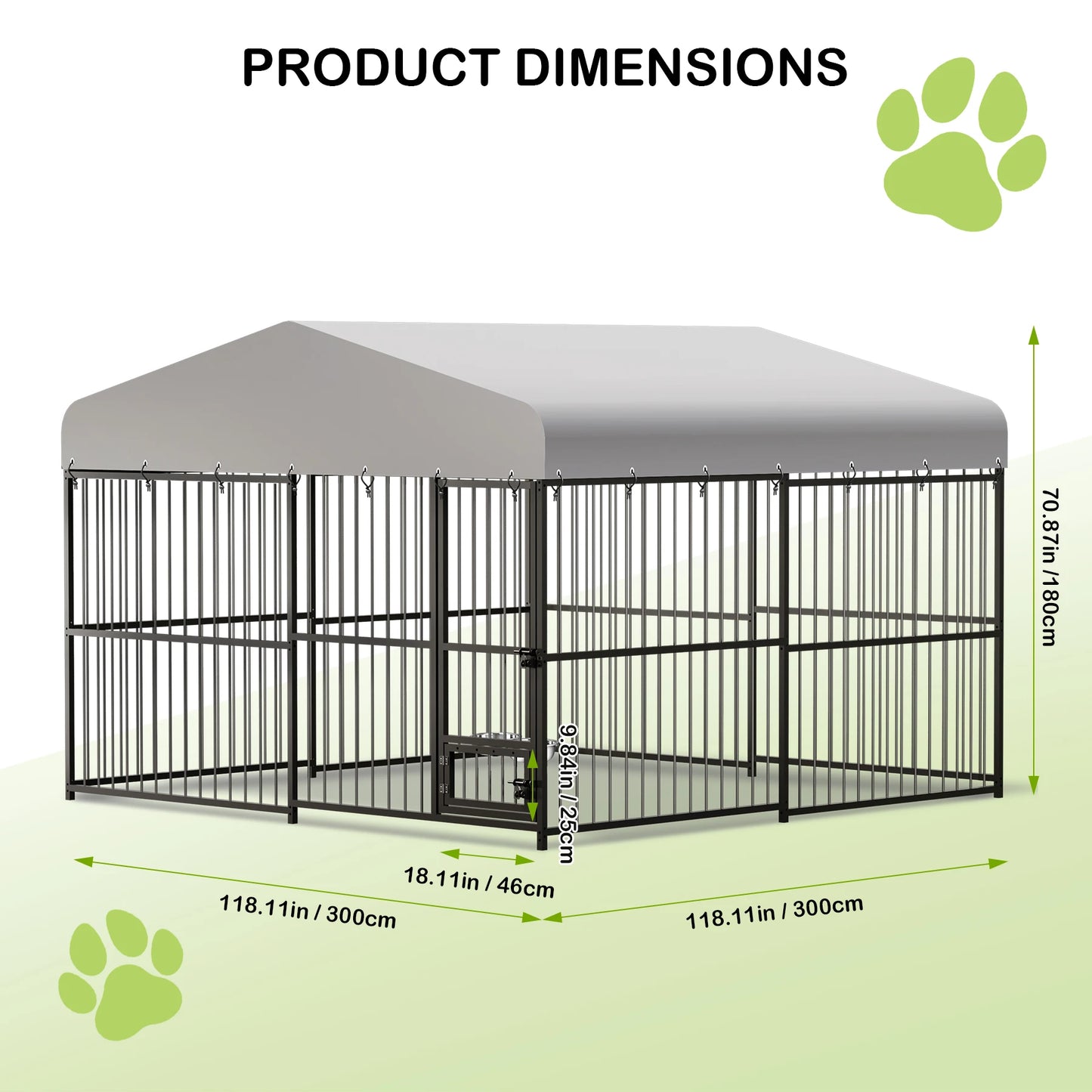 DishyKooker Heavy Duty Outdoor Dog Kennel With Roof