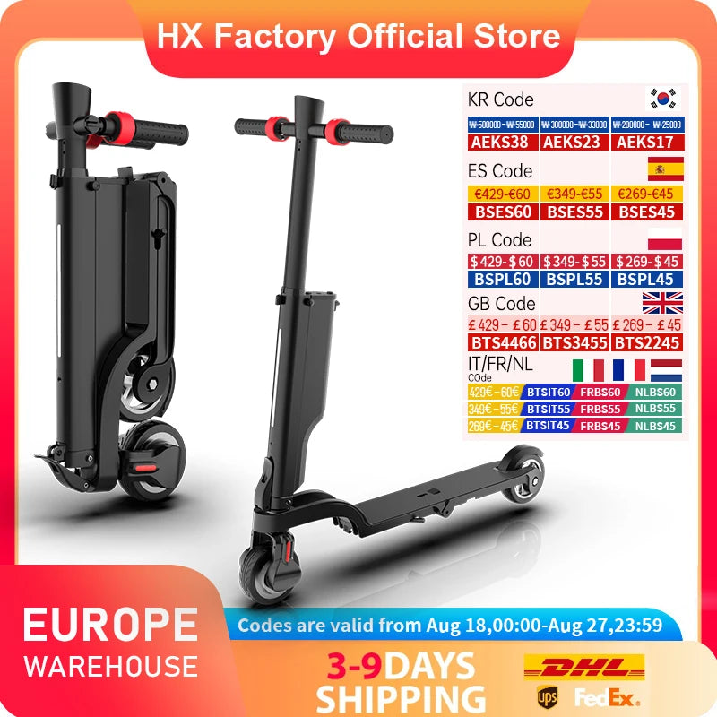 HX X6 Foldable Electric Scooter 350W 36V Escooter Adults