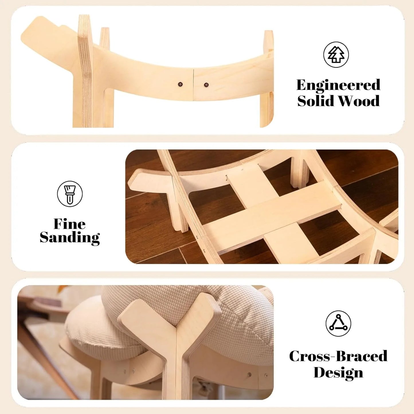 Elevated Wooden Cat Bed With Soft Cushion Sofa For Pets