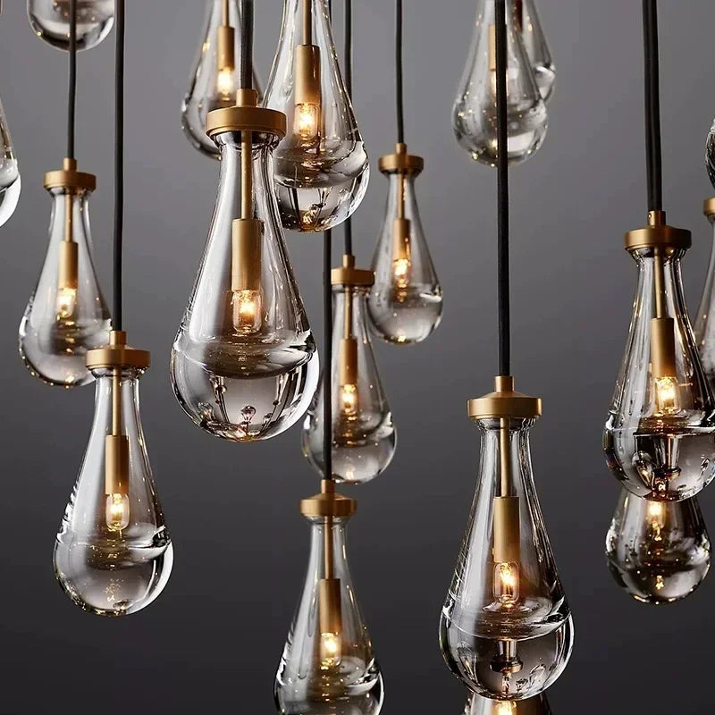 Modern E14 Crystal Vintage Water Droplet Pendant Chandelier