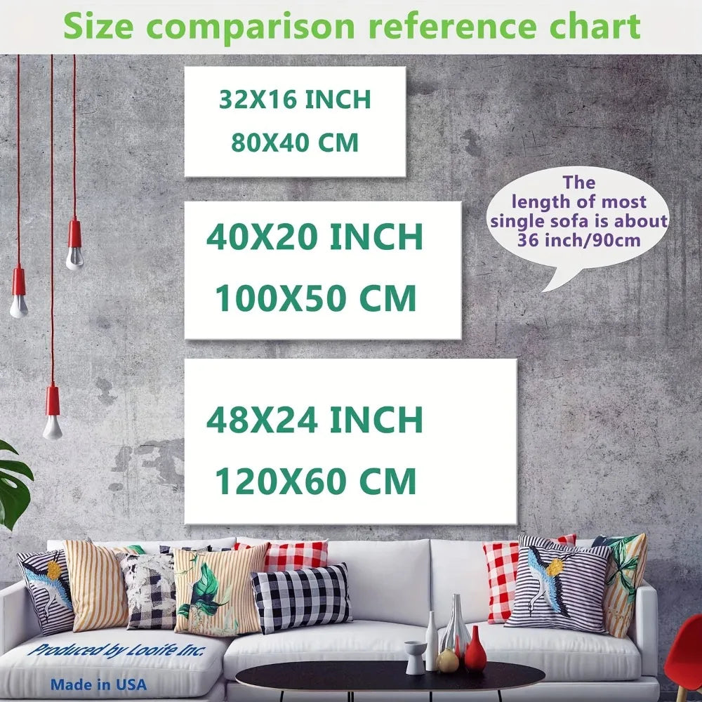 Abstract Canvas Mural With Solid Wood Frame Wall Art