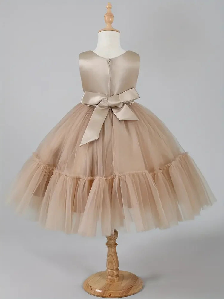 Guangdong Girls Lotus Lace Princess Dress And Coat Set