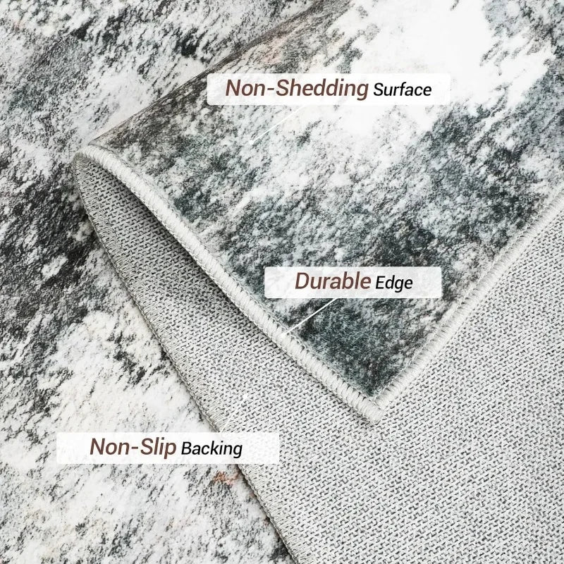 Evich Modern Abstract Washable Area Rug For Living Room