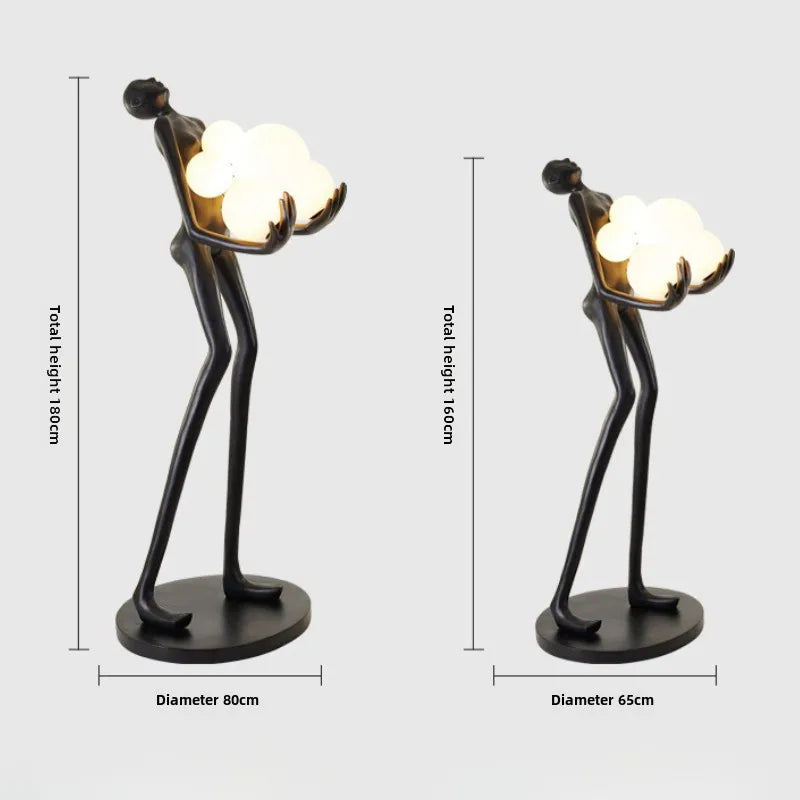 Nordic Humanoid Floor Lamp Sculpture Design Exhibition Hall
