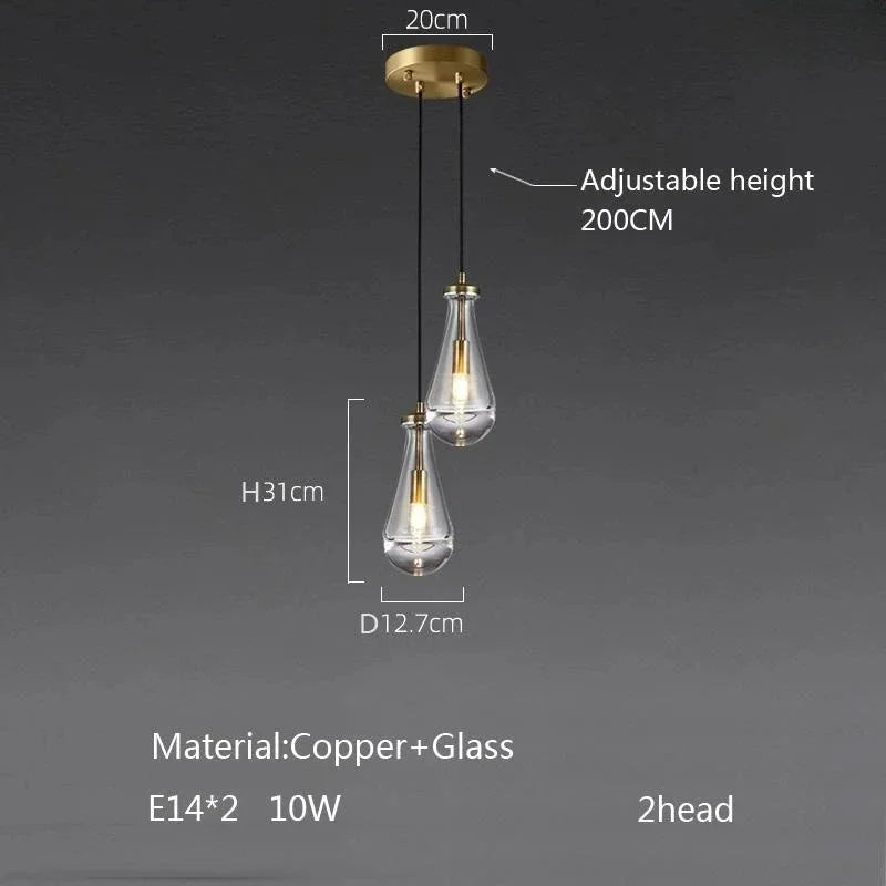 Modern E14 Crystal Vintage Water Droplet Pendant Chandelier