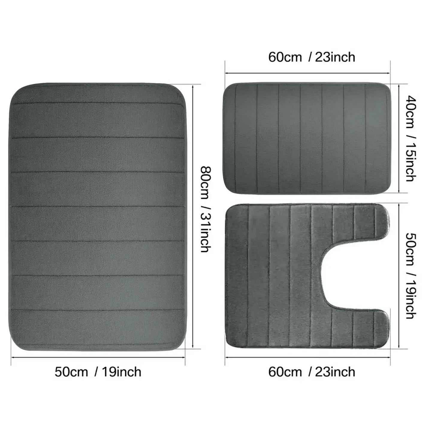 Complete Home and Apparel Memory Foam Bath Mat Non Slip